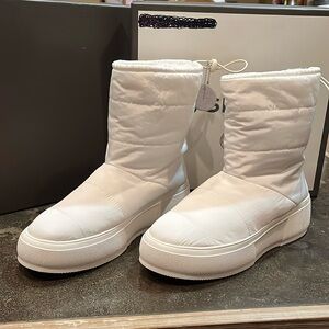 JSlides NYC Faux Fur Lined Nylon Platform Puffer Boot